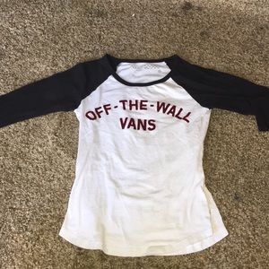 White Vans red velvet Off The Wall long sleeve.